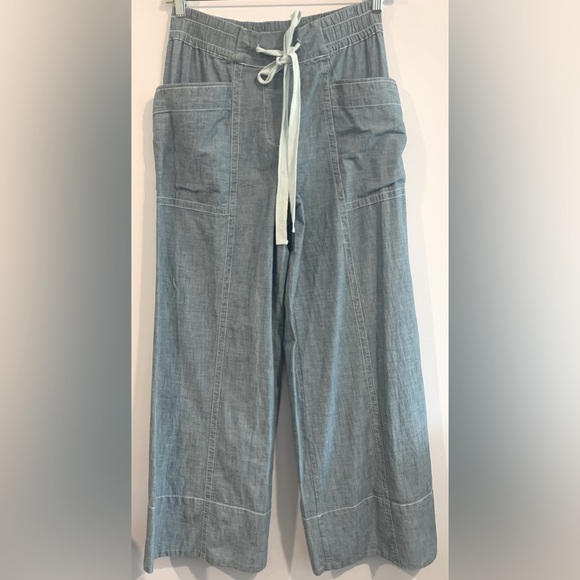 NWT, Maeve/Anthropologie La Ponche Cotton Pull On Denim Wide Leg Pant, Sz STall - Picture 2 of 14